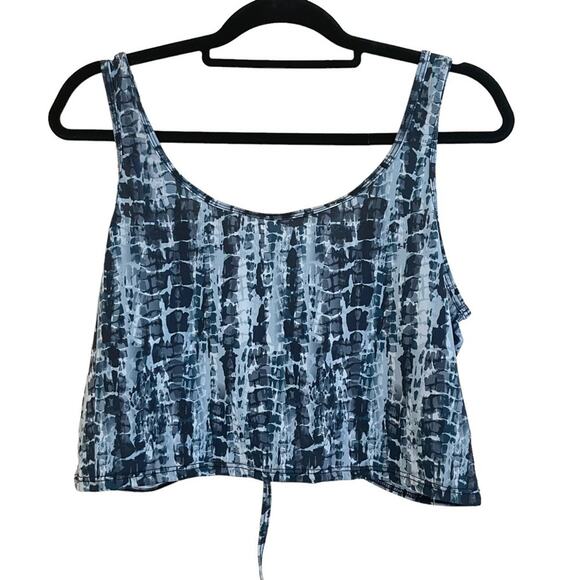 Onzie Bondi Print Bahia Crop Top Blue NEW Medium/Large - Picture 7 of 7